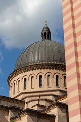 Obraz premium Large black dome with a cross of The Church of Holy Transfiguration in Pancevo, Serbia