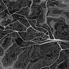 Remscheid, Germany dark vector art map