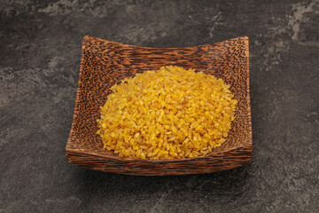 Vegetarian cuisine - dry bulgur for cooking
