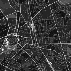 Moers, Germany dark vector art map © Knut Hebstreit
