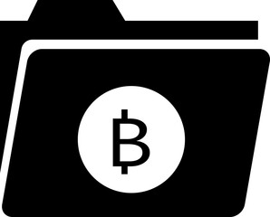 A folder with data about cryptocurrencies. A vector image isolated on a transparent background.