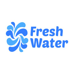 Pure water abstract sign. Water drop symbol. Branding Identity Corporate logo design template Isolated on a white background 