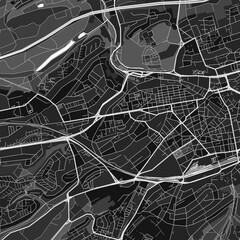 Kaiserslautern, Germany dark vector art map