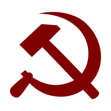 Hammer and sickle high quality vector illustration - Communism red symbol isolated on white background  