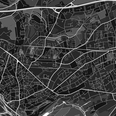 Witten, Germany dark vector art map