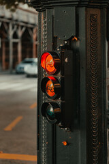 Bikers traffic light on the street