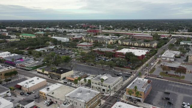 Tampa, Florida , USA - July 1, 2020 : Downtown Tampa, Florida. Shot during the COVID Pandemic in 2020.