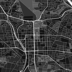Ludwigsburg, Germany dark vector art map