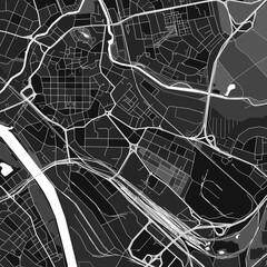 Hanau, Germany dark vector art map