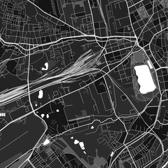 Zwickau, Germany dark vector art map