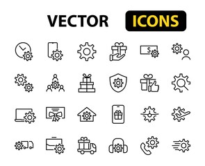 A simple set of settings and options related to Vector Line Icons. Contains icons such as set time, business, phone, and more. Editable Stroke.. 480x480