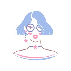 woman with glasses