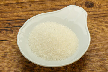 White sugar in the bowl