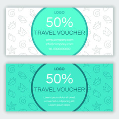 Set of gift voucher design template. Vector illustration