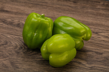 Green sweet bell pepper heap