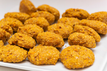 Homemade almond and carrot flour cookies.