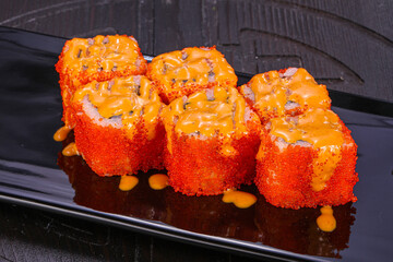 Japanese spicy roll with fish