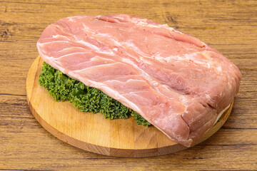 Raw pork loin for cooking