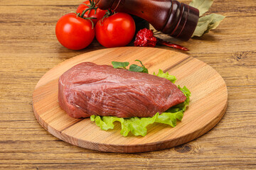 Raw beef piece for cooking