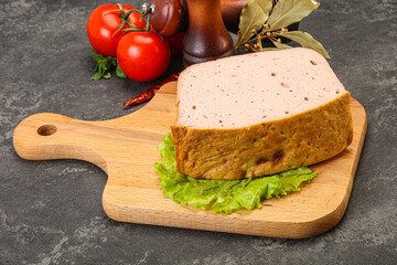 Homemade baked traditional meat loaf