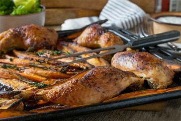 grilled chicken with sweet potato fries