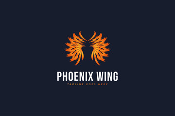 Phoenix Wing logo with abstract concept in orange gradient