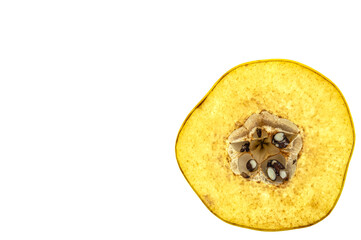 quince in a cut on a white background isolate copy space