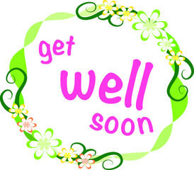 vector cartoon get well soon card