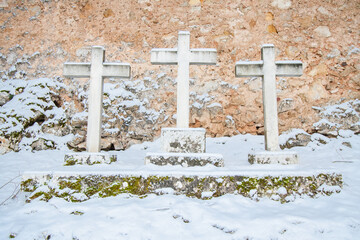 snowy crosses