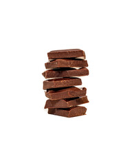 stack of milk chocolate isolated 