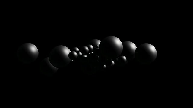 group of floating glass bubbles, 3d illustration