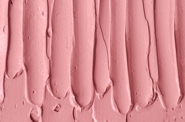 Pale rose cosmetic clay (alginate facial mask, face cream, body wrap) texture close up, selective...