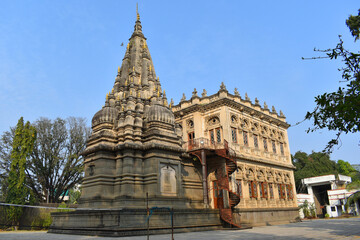 Fototapeta premium View from the back of Lord Shiva Temple at Mahadji Shinde Chatri, Mahadevrao Shinde built the complex. Wanawadi, Pune Maharashtra