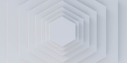 bright white marble hexagon tiles 3d render illustration