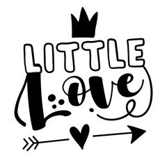 Little Love - Cute calligraphy phrase for Valentine's day. Hand drawn lettering for Lovely greetings cards, invitations. Good for t-shirt, mug, scrap booking, gift, printing press. Baby Romeo.