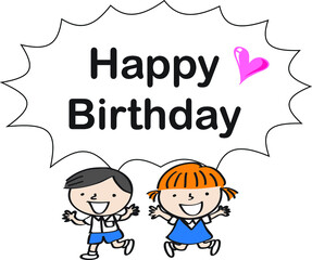 vector cartoon happy birthday  card