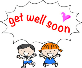 vector cartoon get well soon card