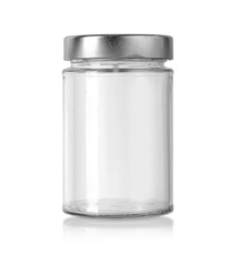 Empty glass jar isolated o