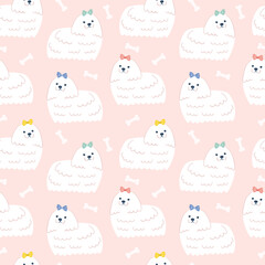 Cute lapdogs seamless pattern on pink
