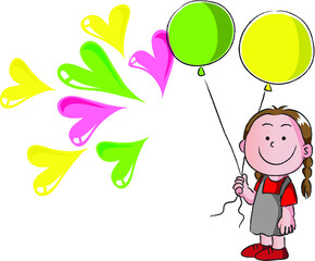 vector cartoon kids with border card background
