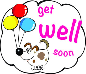 vector cartoon get well soon card
