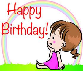 vector cartoon happy birthday  card