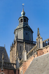 Fototapeta na wymiar Tower of the Walburgis church in the medieval city ofZutphen in the Netherlands