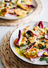 Autumn salad with chicory and sweet potatoes