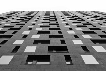 Building facade in black and white minimalism
