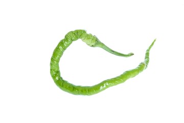 Fresh green pepper isolated on a white background. Clipping path.
