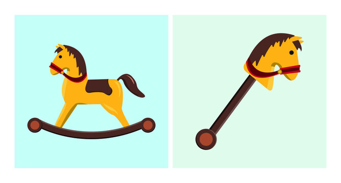 Vector image. Drawing of a toy of a rocking horse.