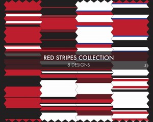 Red Stripe Seamless Pattern Collection