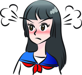 vector drawing hight girl emoji set