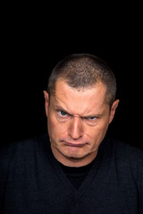 male Portrait with grotesque emotions